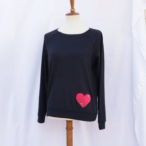Betsey Johnson Black Sweater With Heart Accent Size S